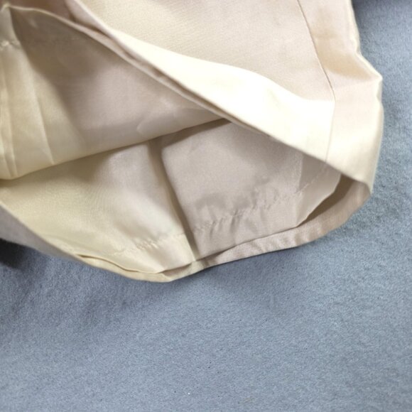 Talbots Pants Women 14 Beige Pure Silk Lined Side Zip Dress Slack Taper Leg Chic - Picture 7 of 12